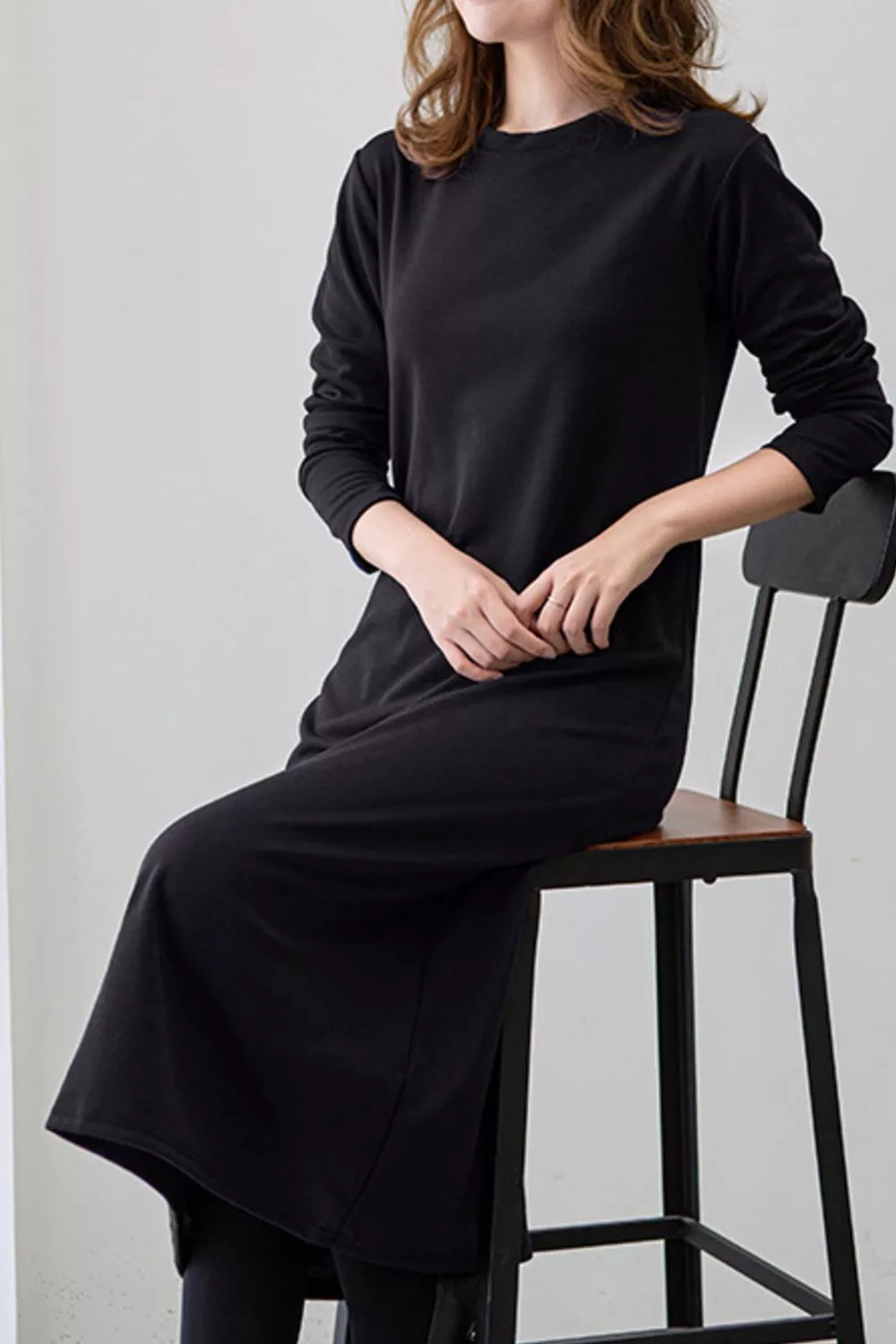 Casual Long Sleeve Midi Dress - Image 7