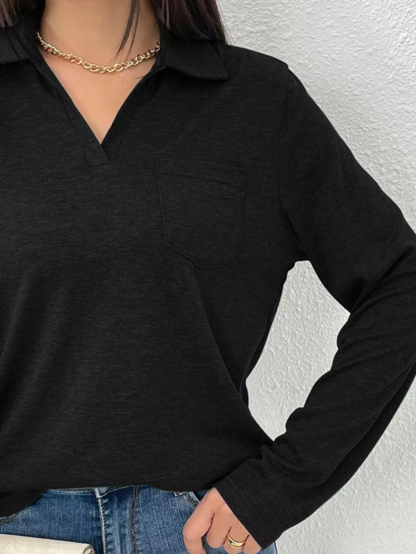 Casual Long Sleeve Polo T-Shirt - Image 4
