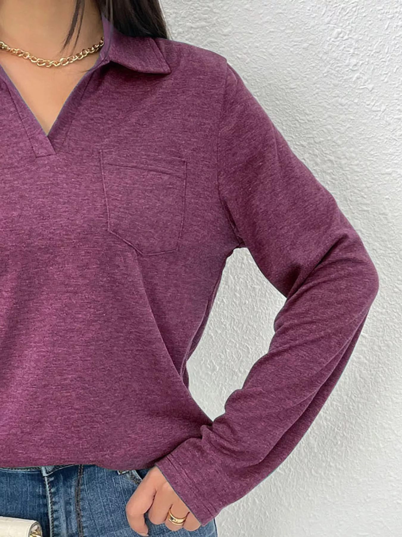 Casual Long Sleeve Polo T-Shirt - Image 6