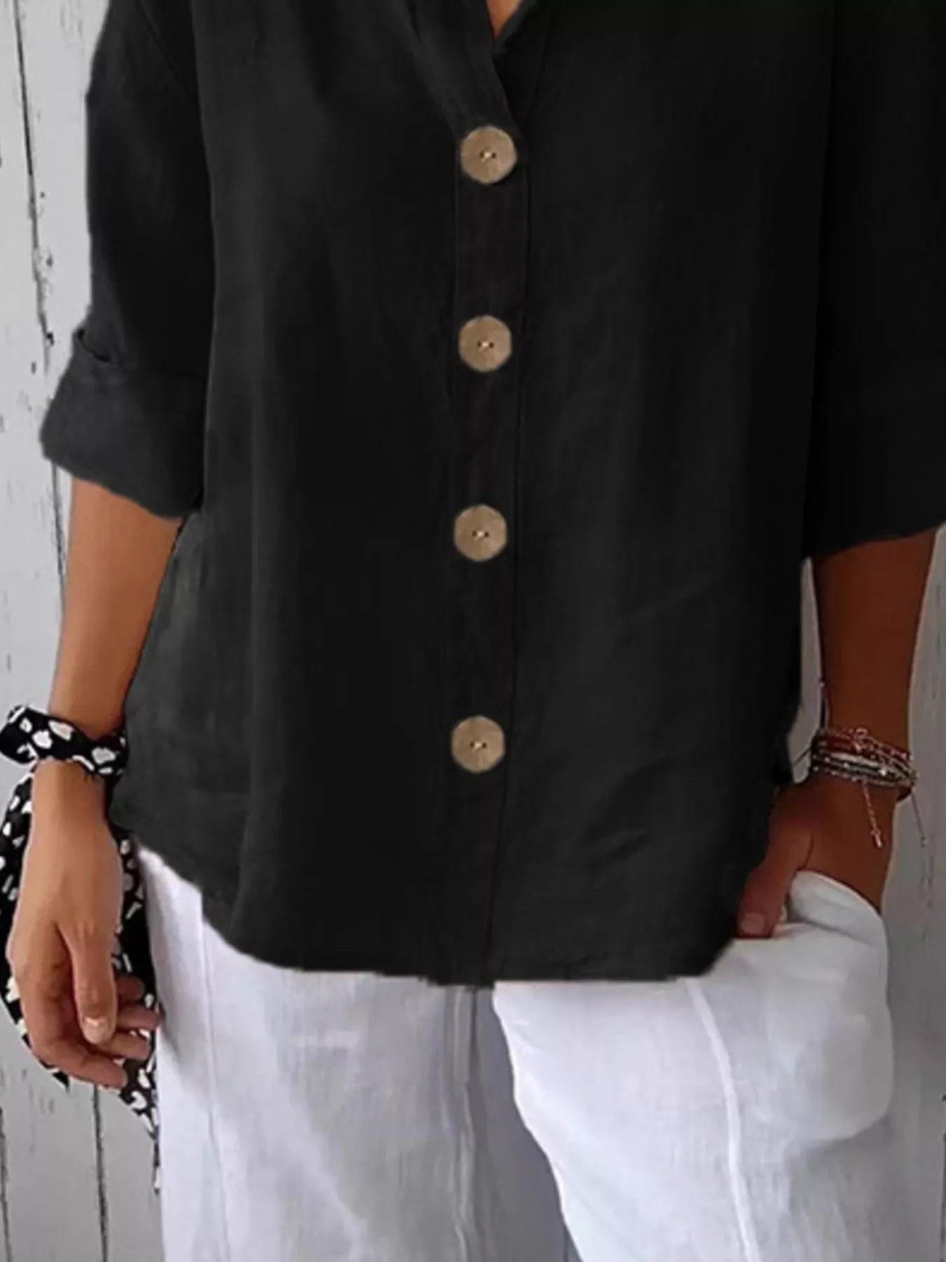 Casual Loose Button-Down Shirt - Image 12