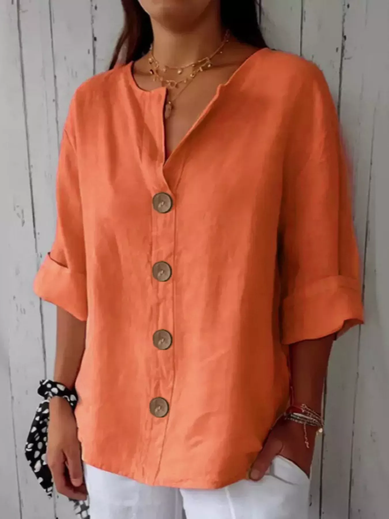 Casual Loose Button-Down Shirt - Image 7