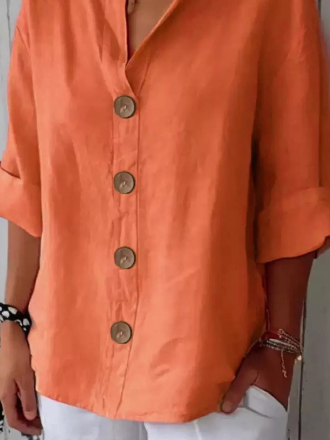 Casual Loose Button-Down Shirt - Image 9