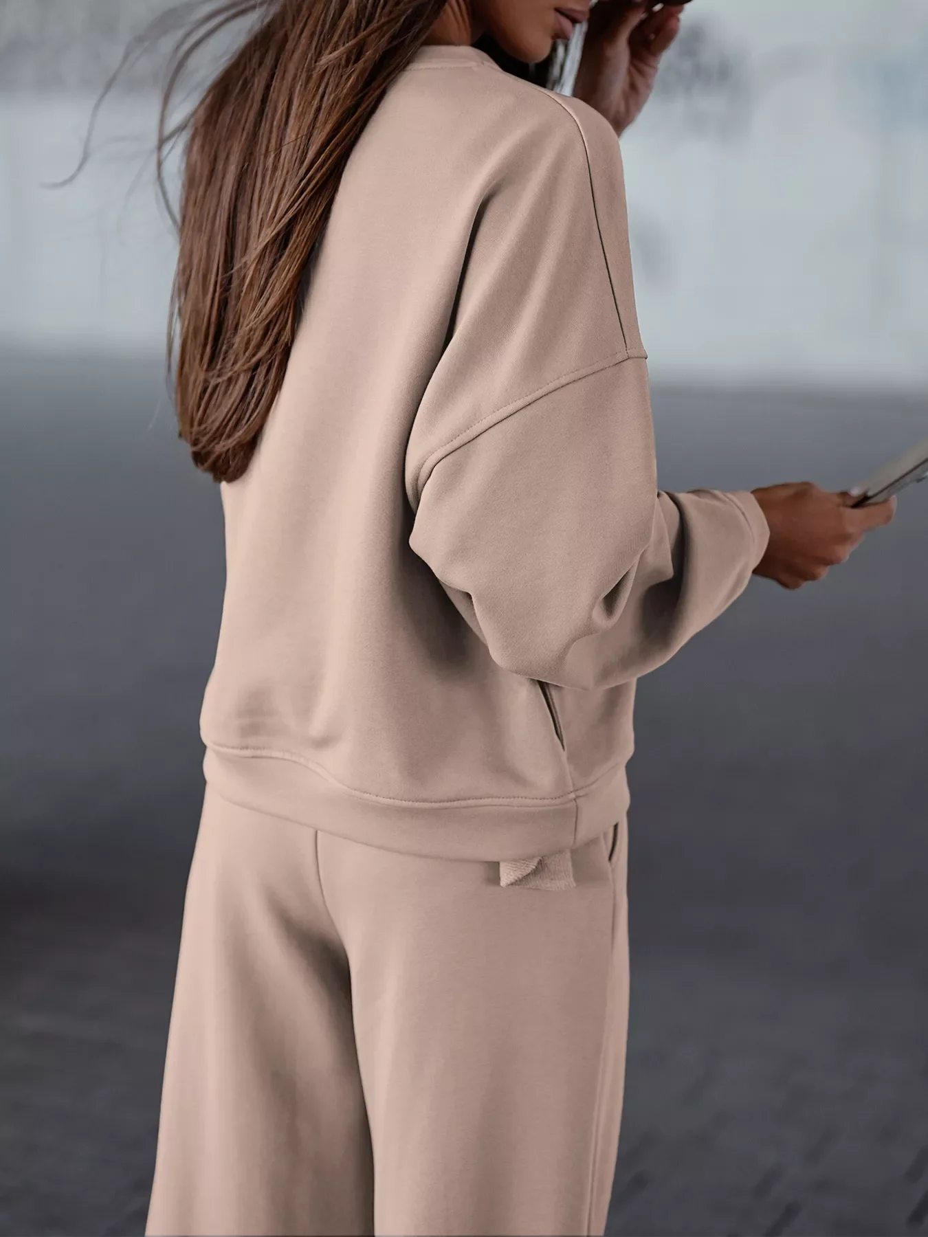 Casual Loose Fit Top and Pants Two-Piece Set - Image 3