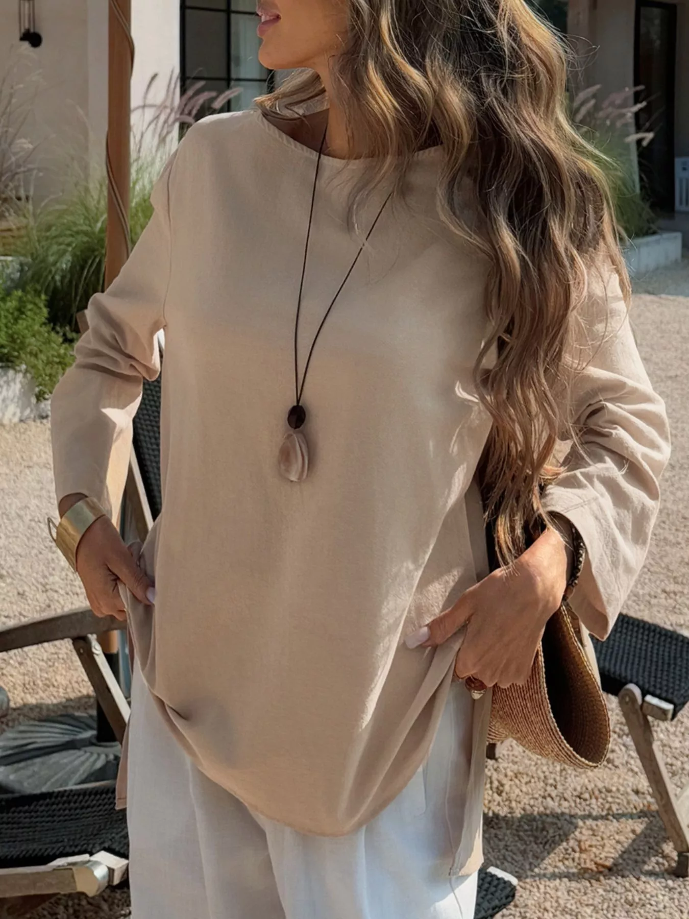 Casual Loose Long Sleeve Blouse - Image 3