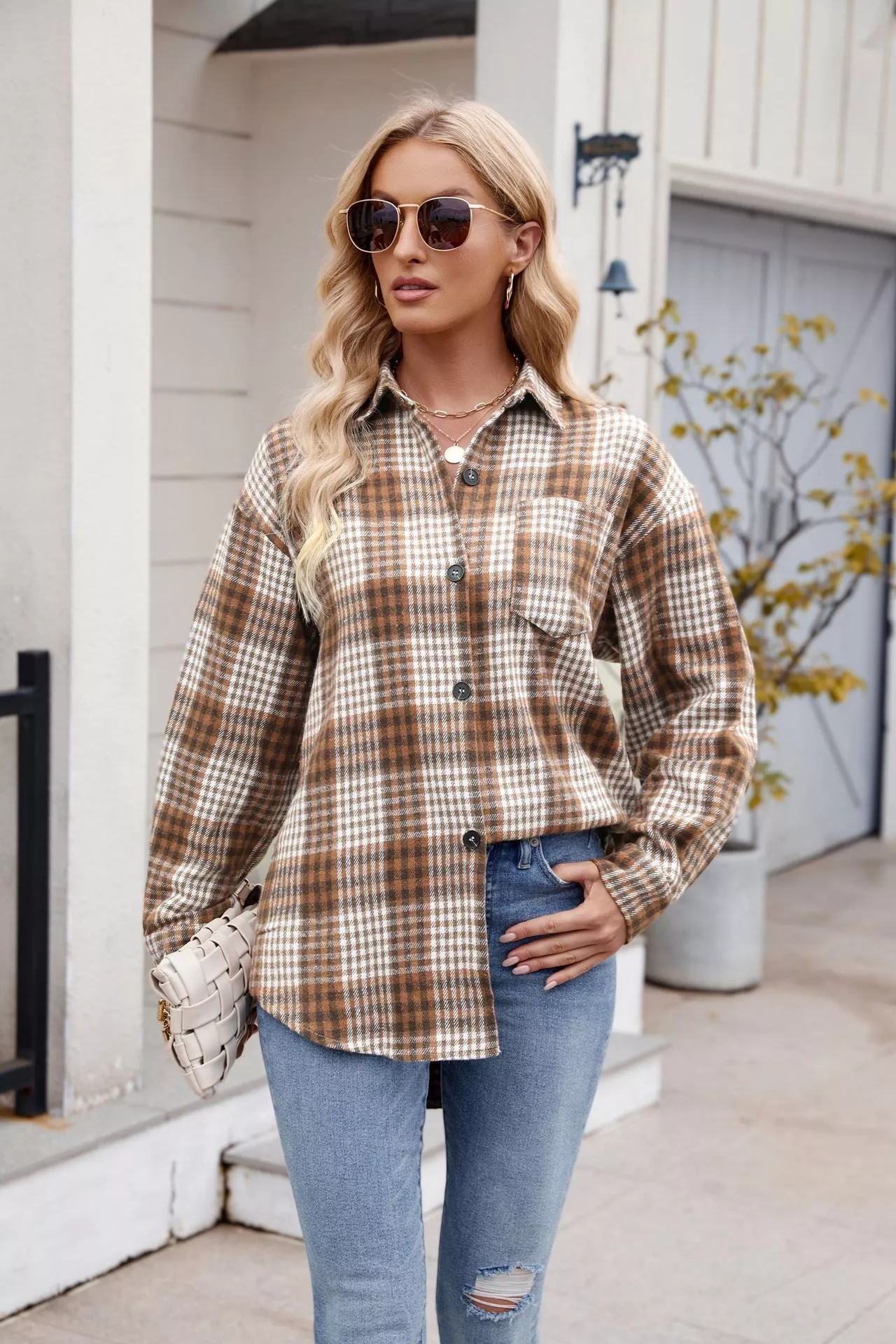 Casual Plaid Long Sleeve Shirt - Image 20