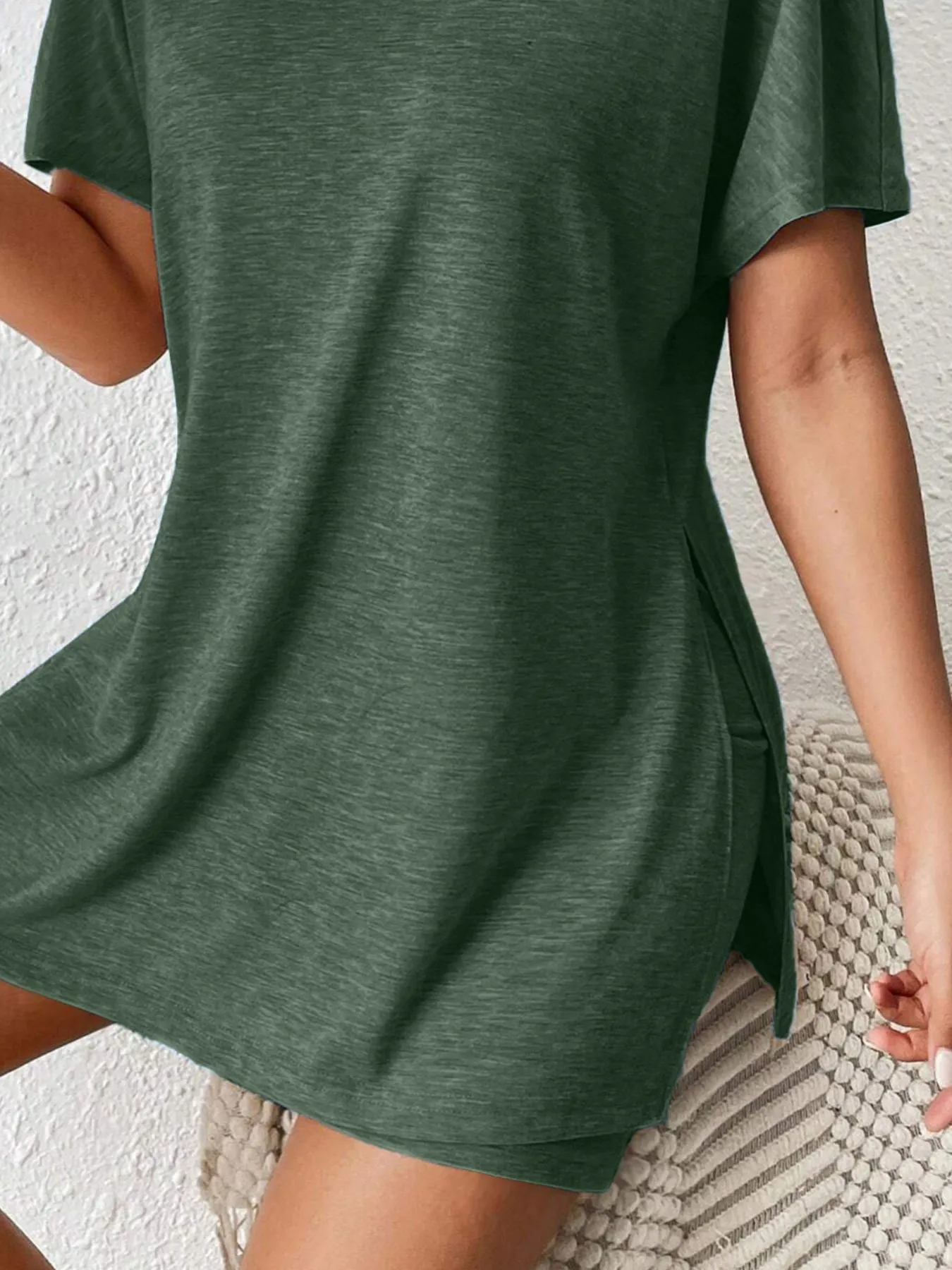Casual Round Neck T-Shirt and Shorts Set - Image 17