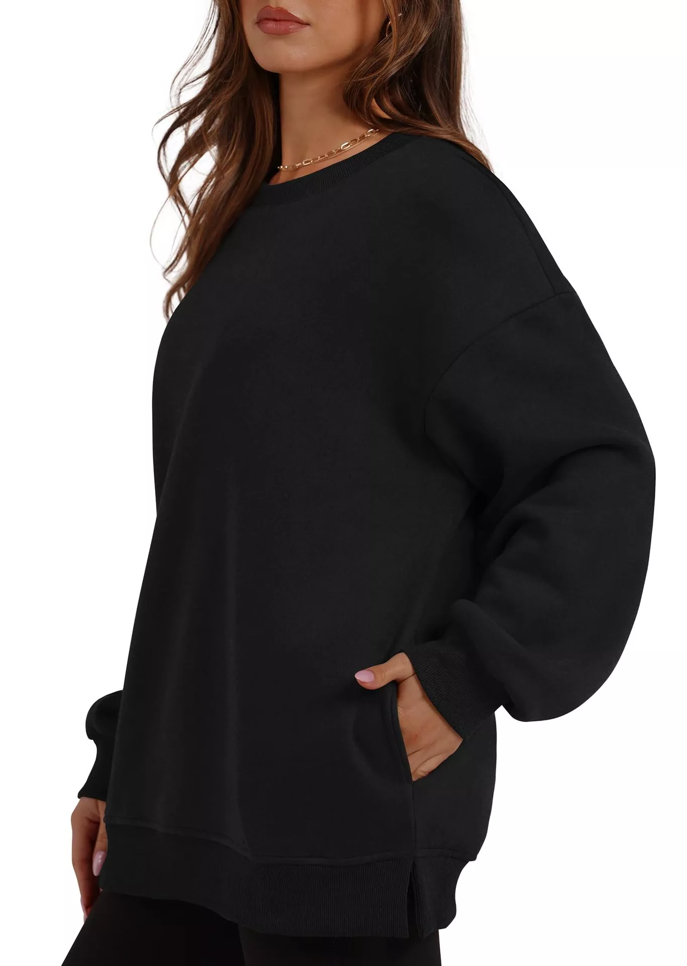 Casual Solid Color Long Sleeve Sweatshirt - Image 25