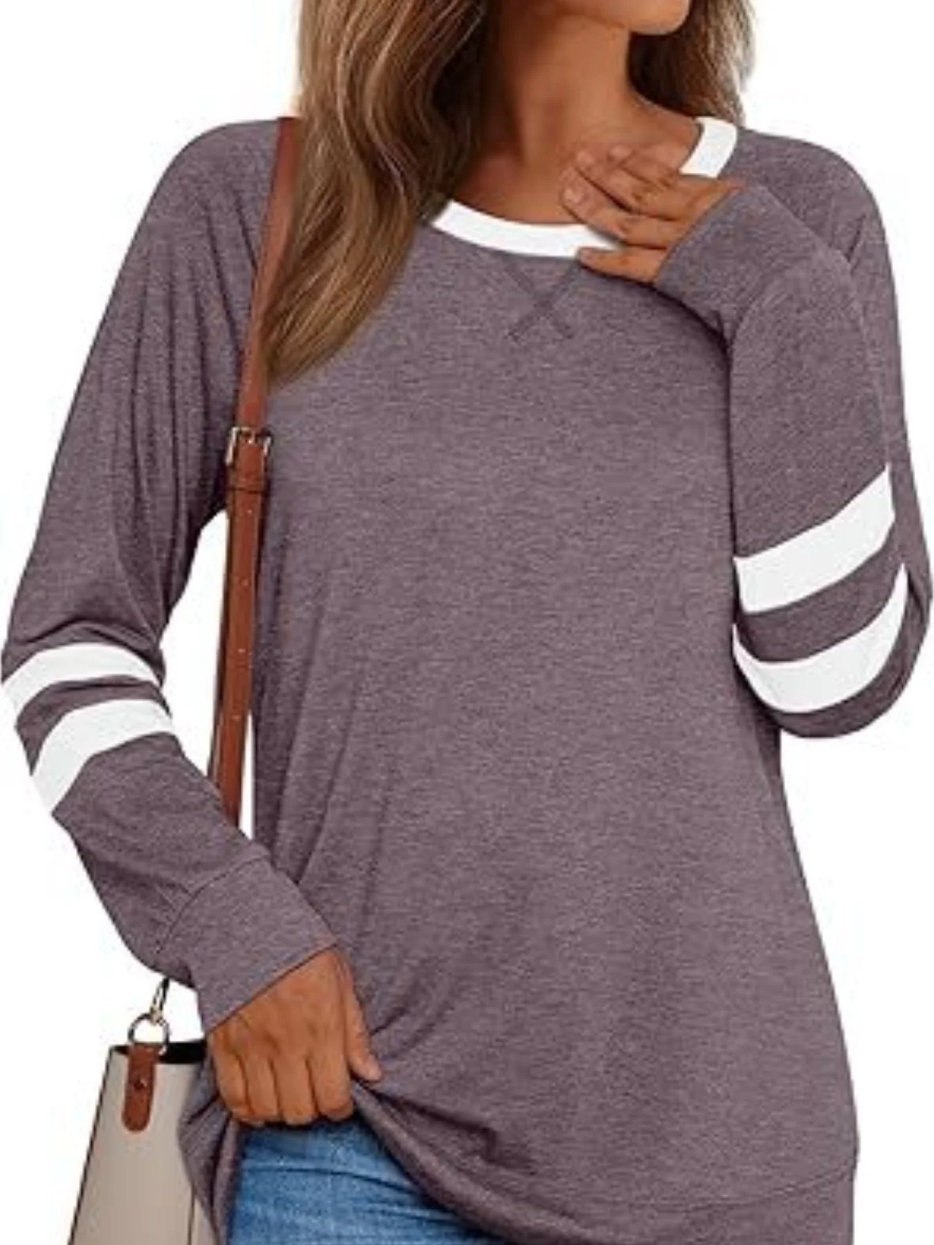 Casual Striped Round Neck T-Shirt - Image 3