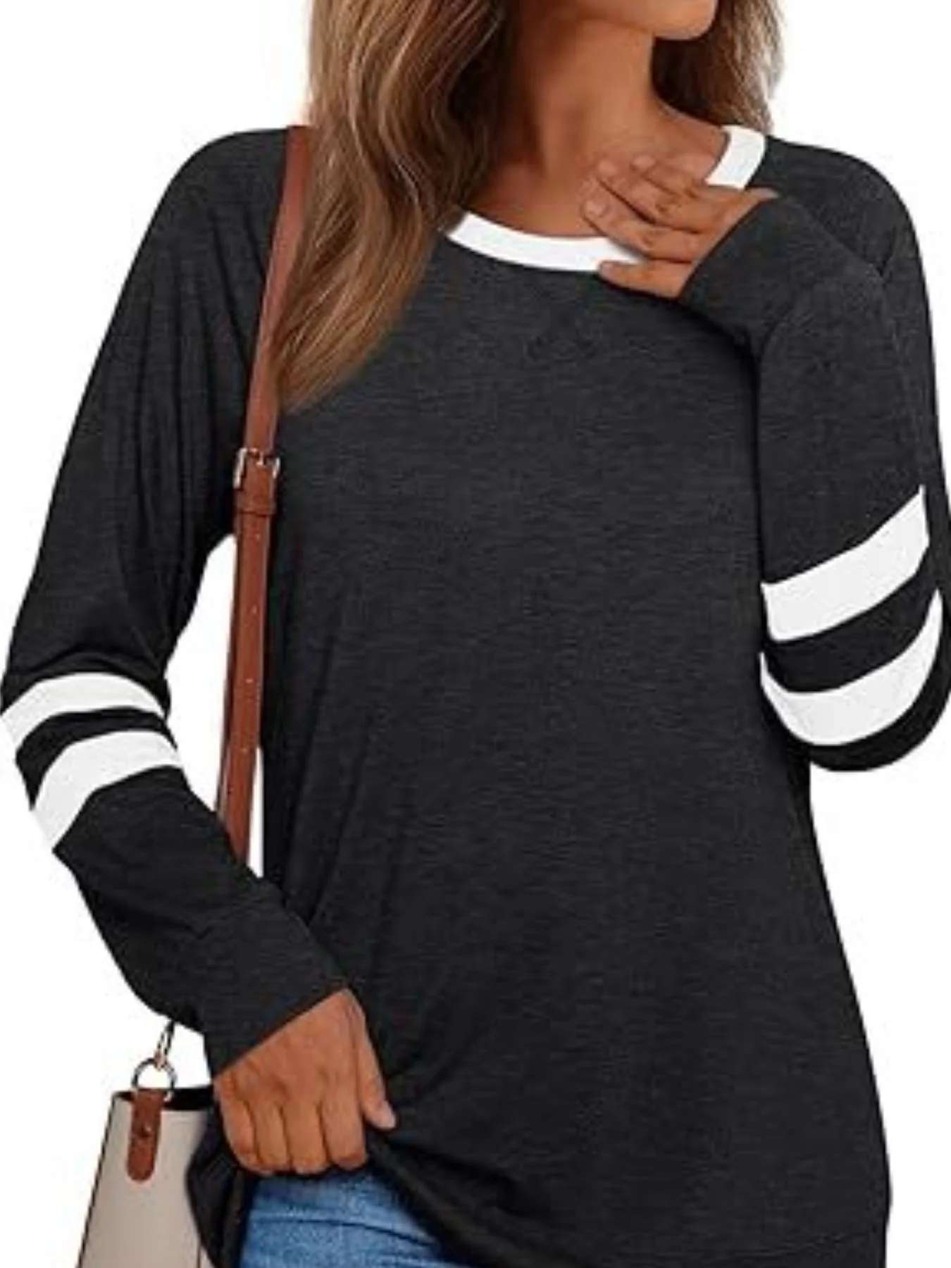 Casual Striped Round Neck T-Shirt - Image 7