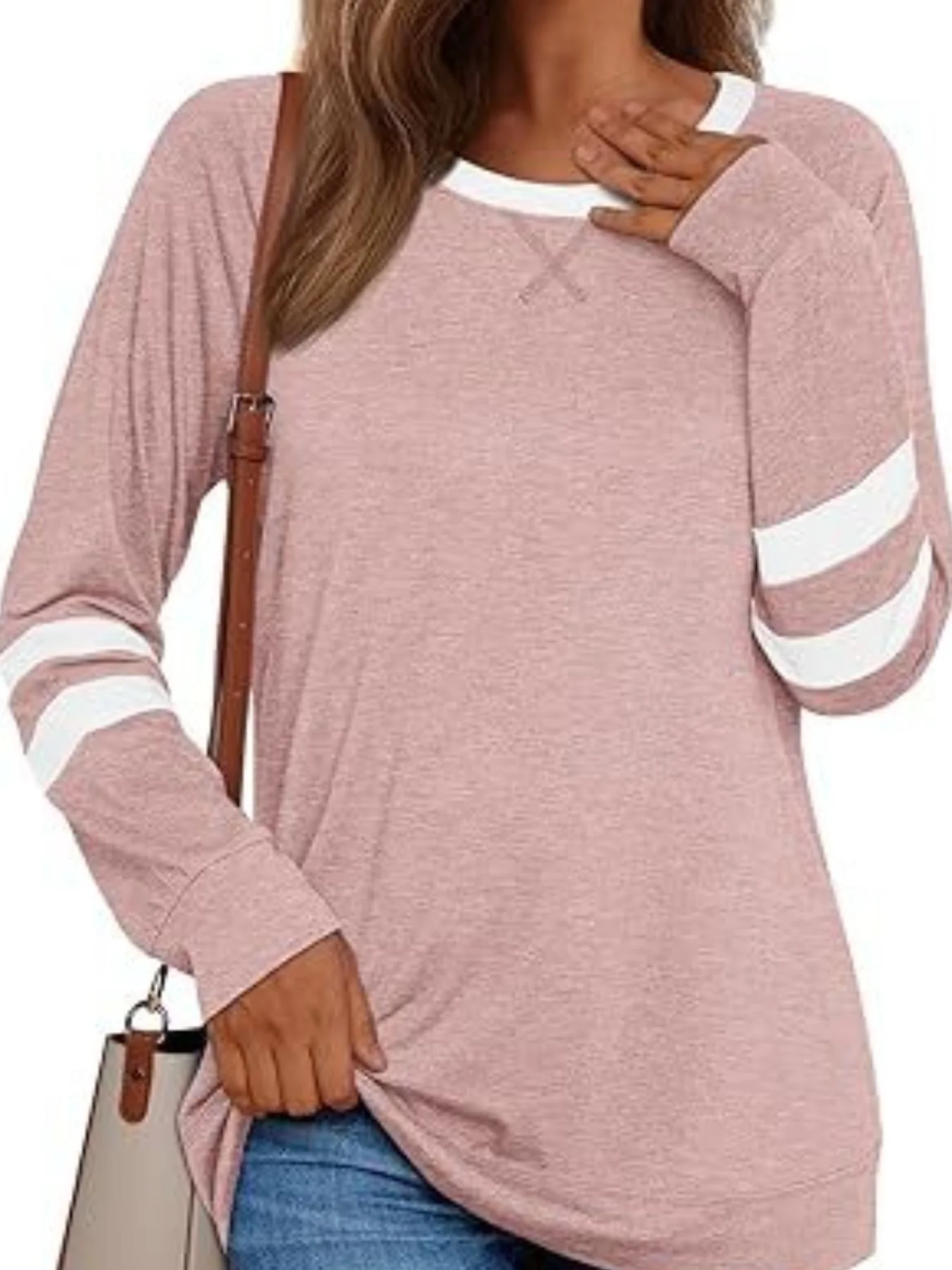 Casual Striped Round Neck T-Shirt - Image 9