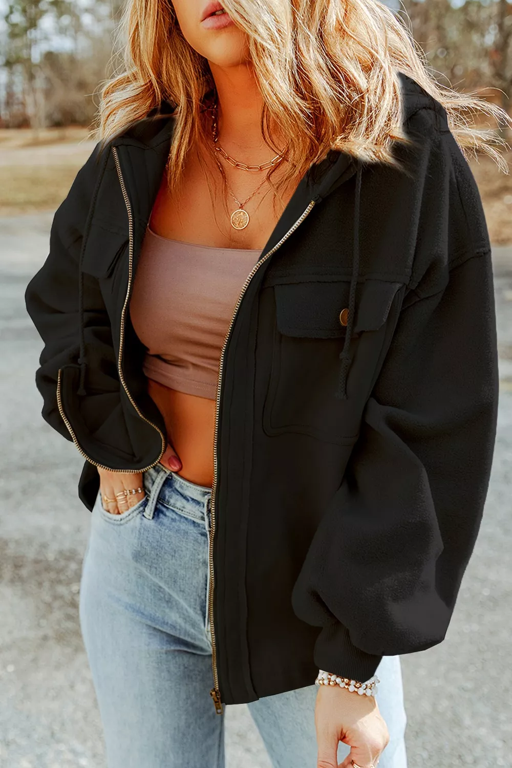 Casual Zip Up Jacket with Pockets - Image 24