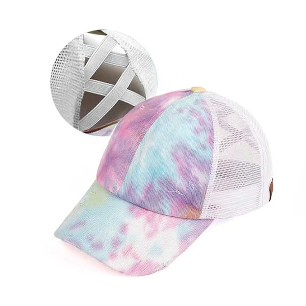 CC Tie Dye Criss-Cross Ponytail Cap Hat - Image 15