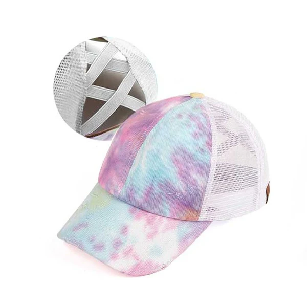 CC Tie Dye Criss-Cross Ponytail Cap Hat - Image 16