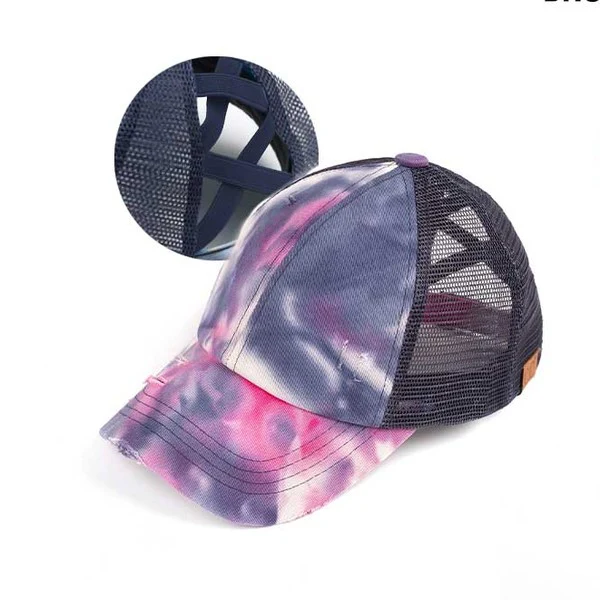 CC Tie Dye Criss-Cross Ponytail Cap Hat - Image 18