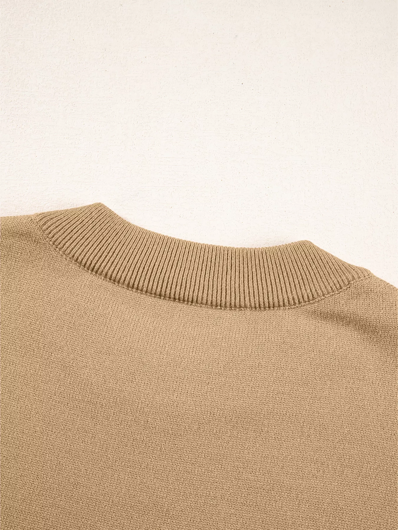 Center Seam Drop Shoulder Pullover Solid Sweater - Image 13