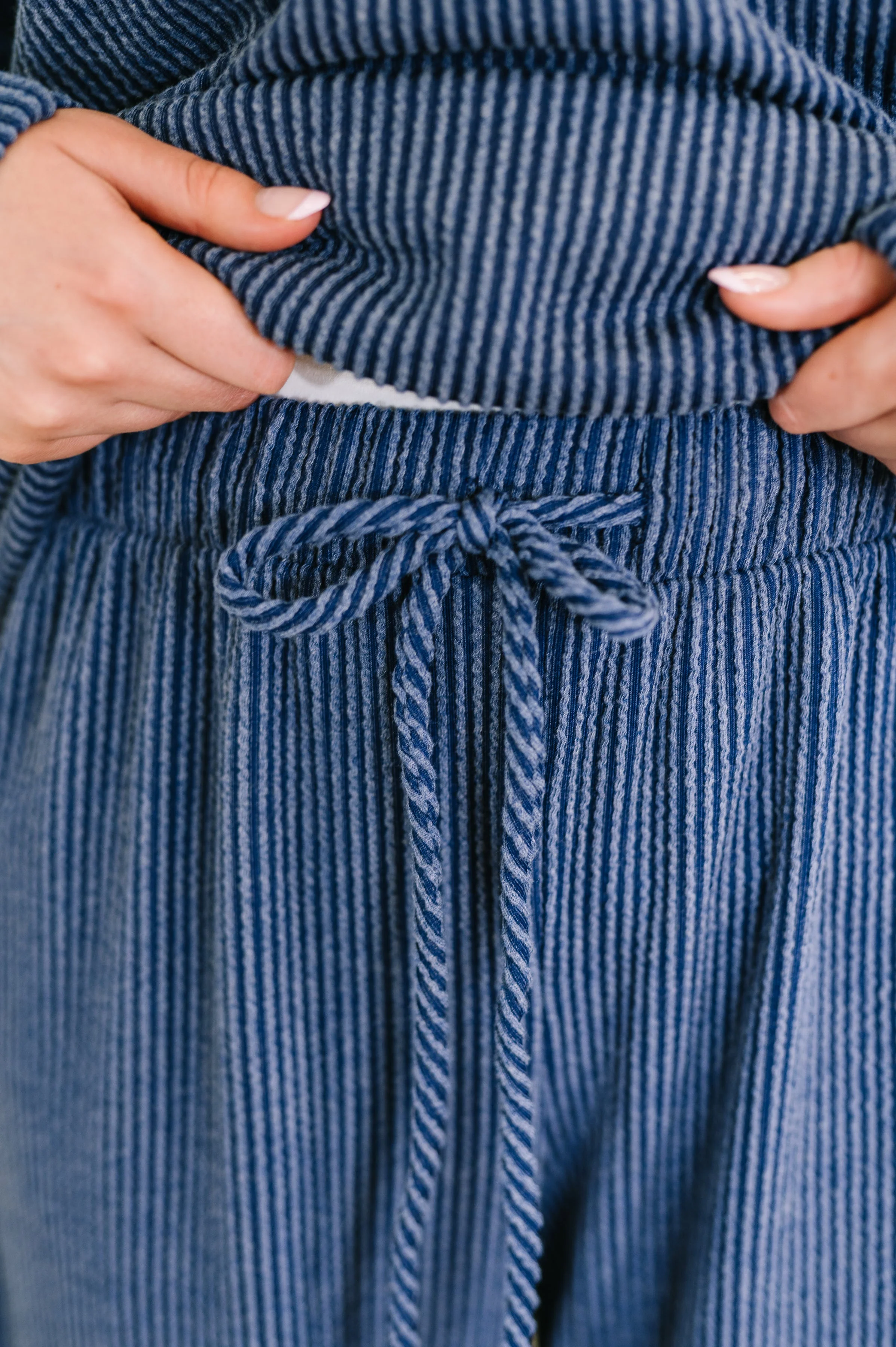 Certified Chiller Contrast Stripe Straight Leg Bottoms in Navy - Image 2