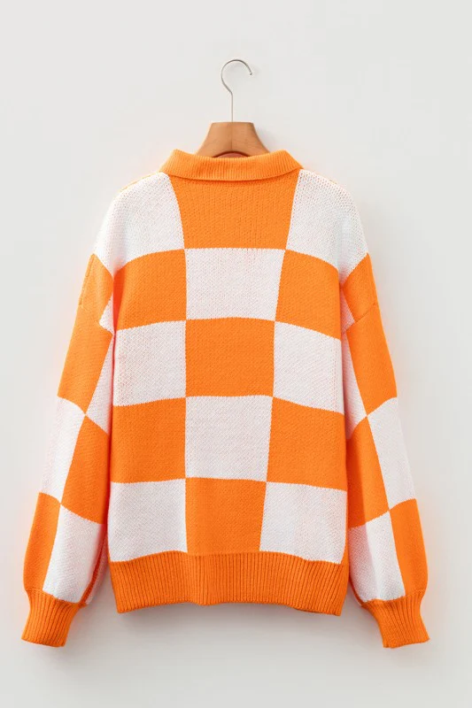 Checker Collared Long Sleeve Sweater - Image 15