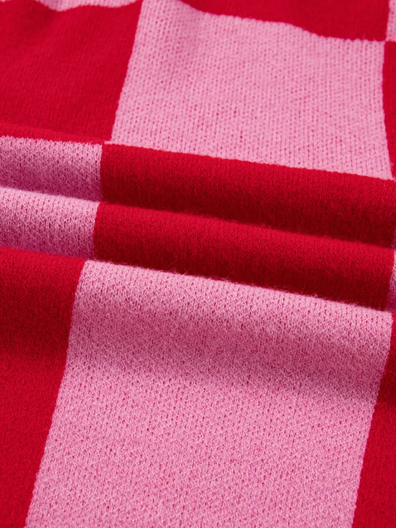 Checkerboard Knit Button-Down Cardigan - Image 9