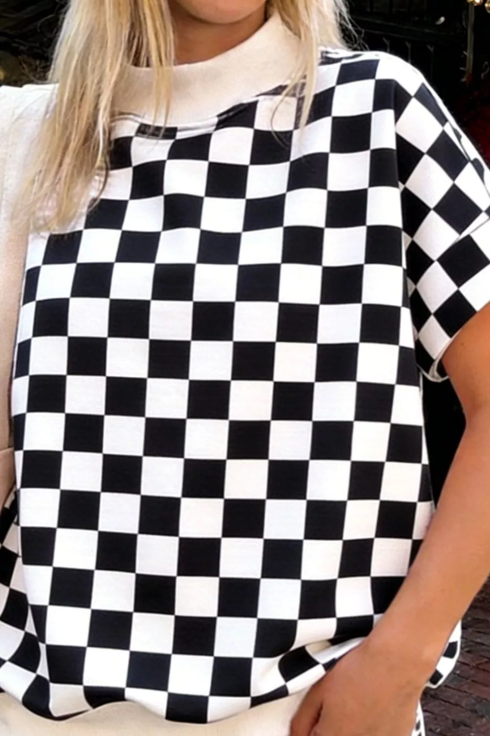 Checkerboard Short Sleeve Tee and Shorts Set - Image 6