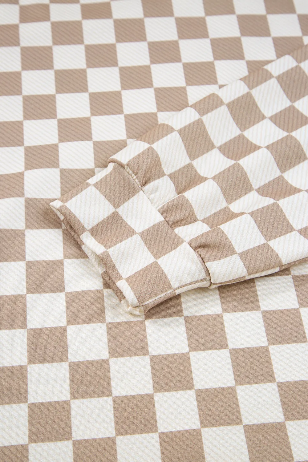 Checkered Long Sleeve Top and Skirt Two-Piece Set - Image 12