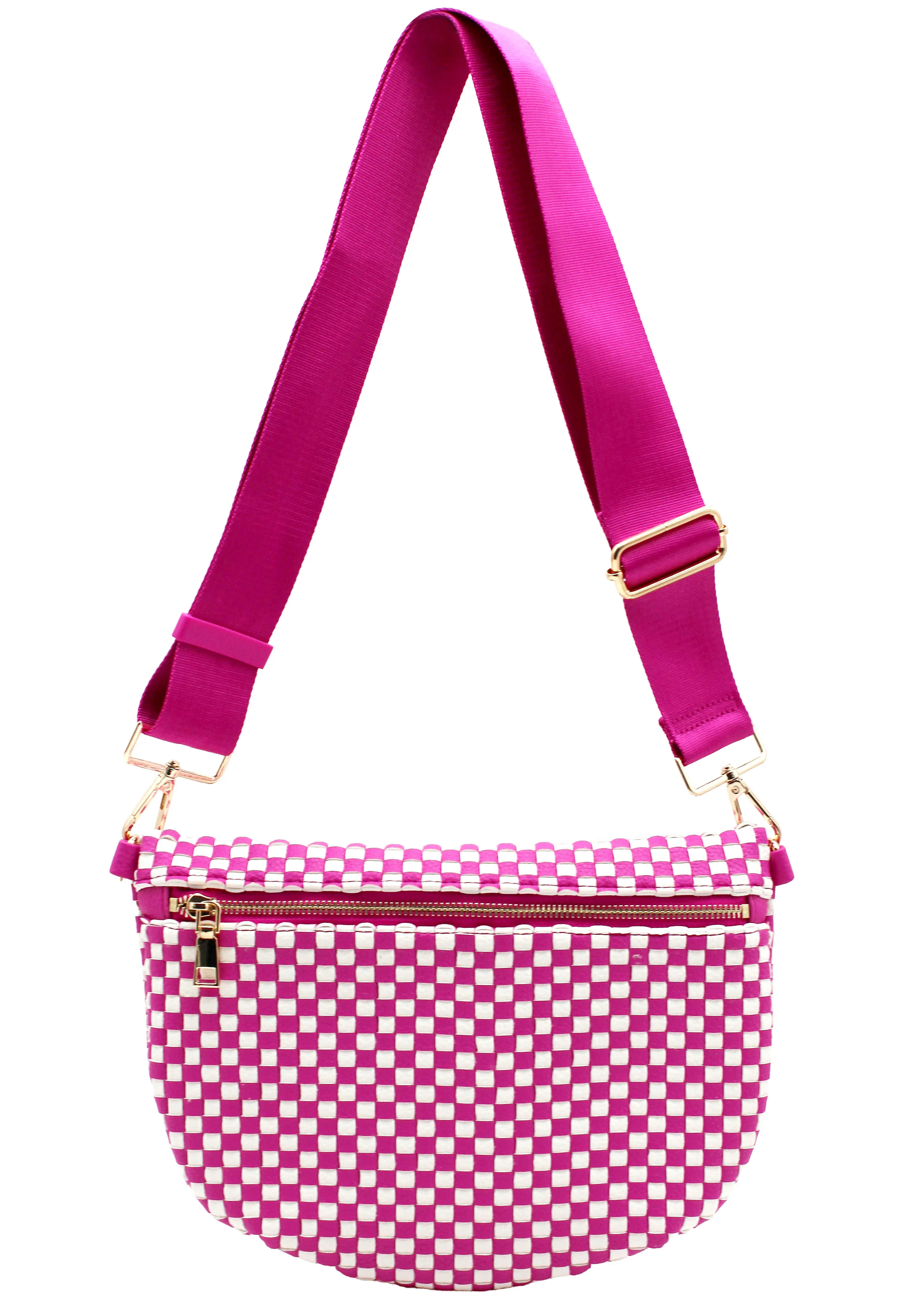 Checkered PU Crossbody Bag - Image 15