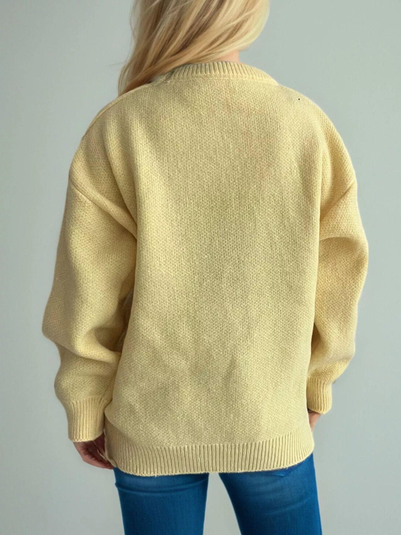 Cherry Pom-Pom Knit Round Neck Sweater - Image 9