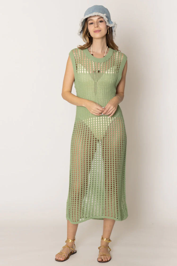 Chest Blocked Crochet Long Dress - Image 2