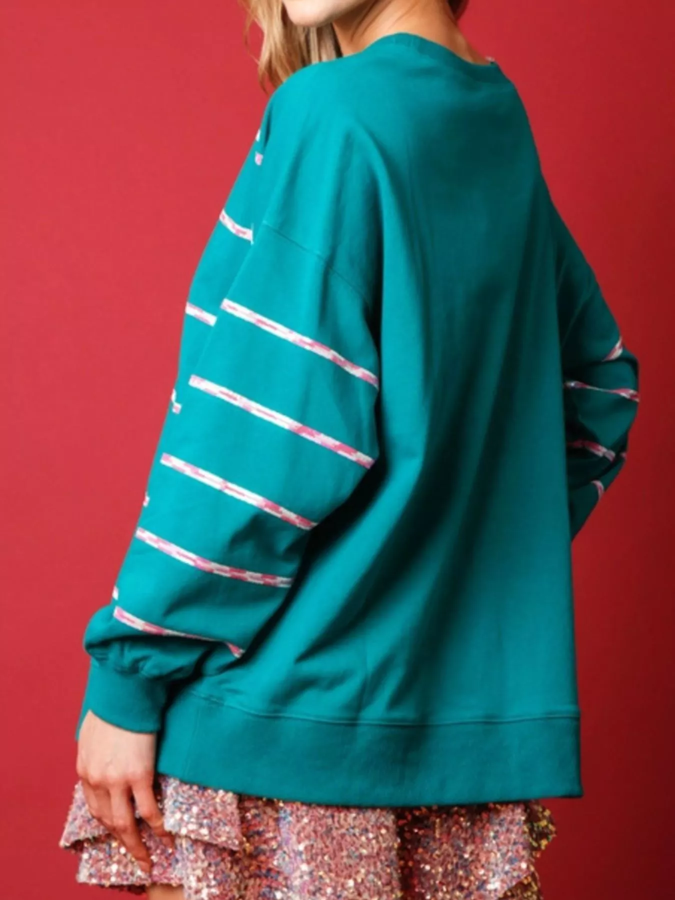 Christmas Santa Striped Long Sleeve Sweatshirt - Image 13