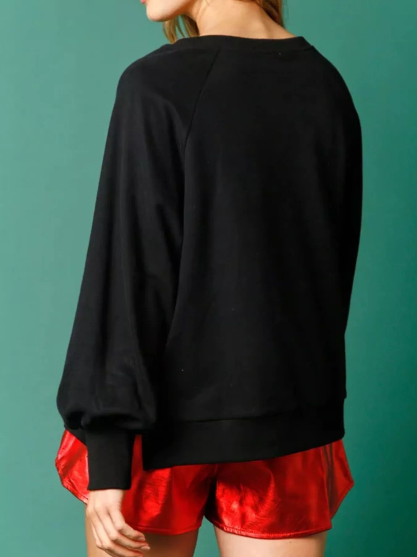 Christmas Sequin Gingerbread Round Neck Sweatshirt - Image 3