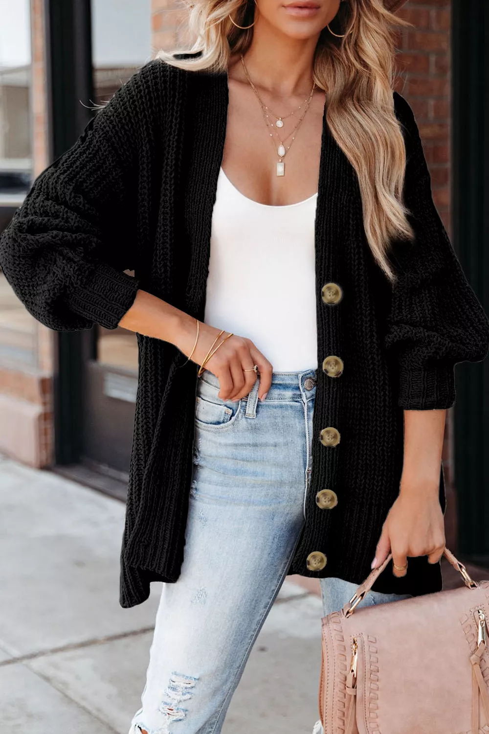 Chunky Knit Button-Down Cardigan - Image 22