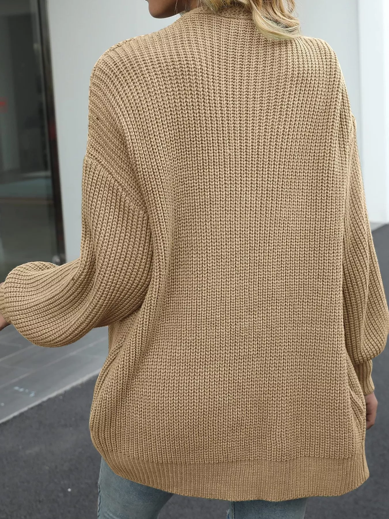 Chunky Knit Open Front Cardigan - Image 6