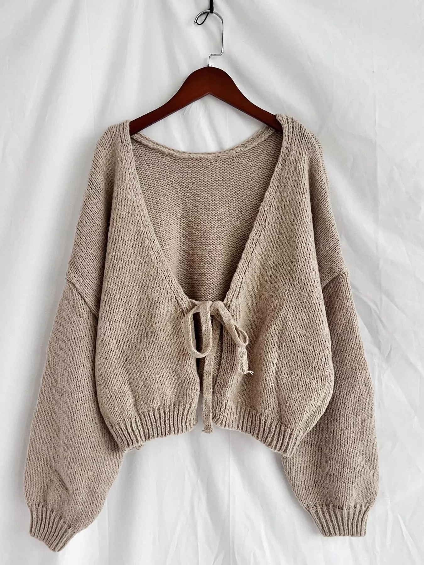 Chunky Knit Tie-Front Cardigan - Image 12