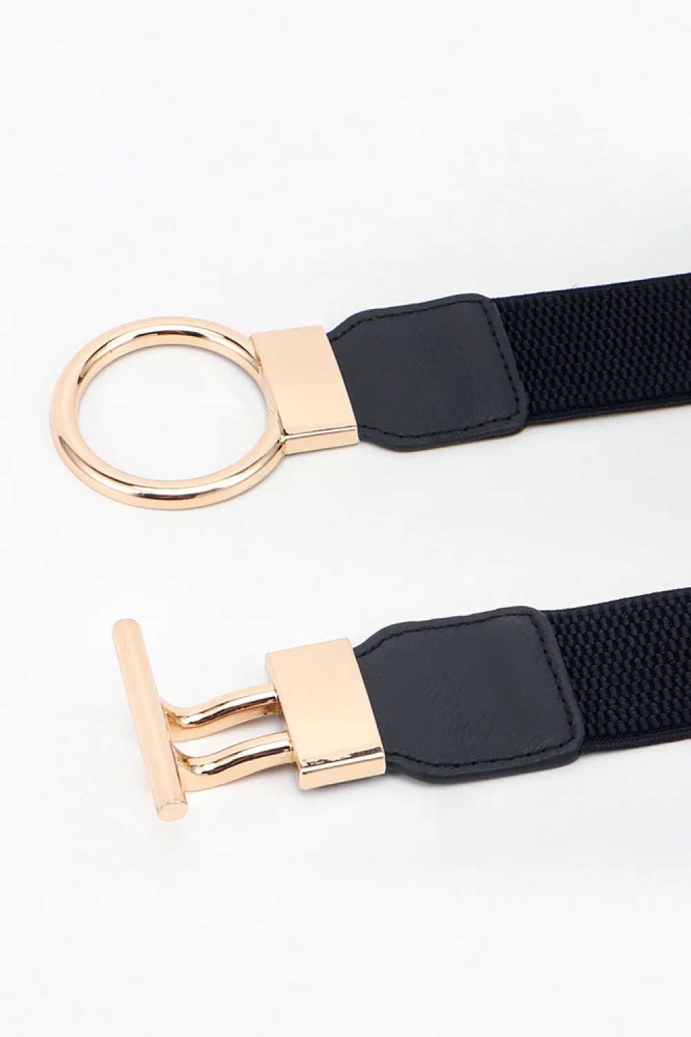 Circle Shape Buckle Zinc Alloy Buckle PU Leather Belt - Image 7