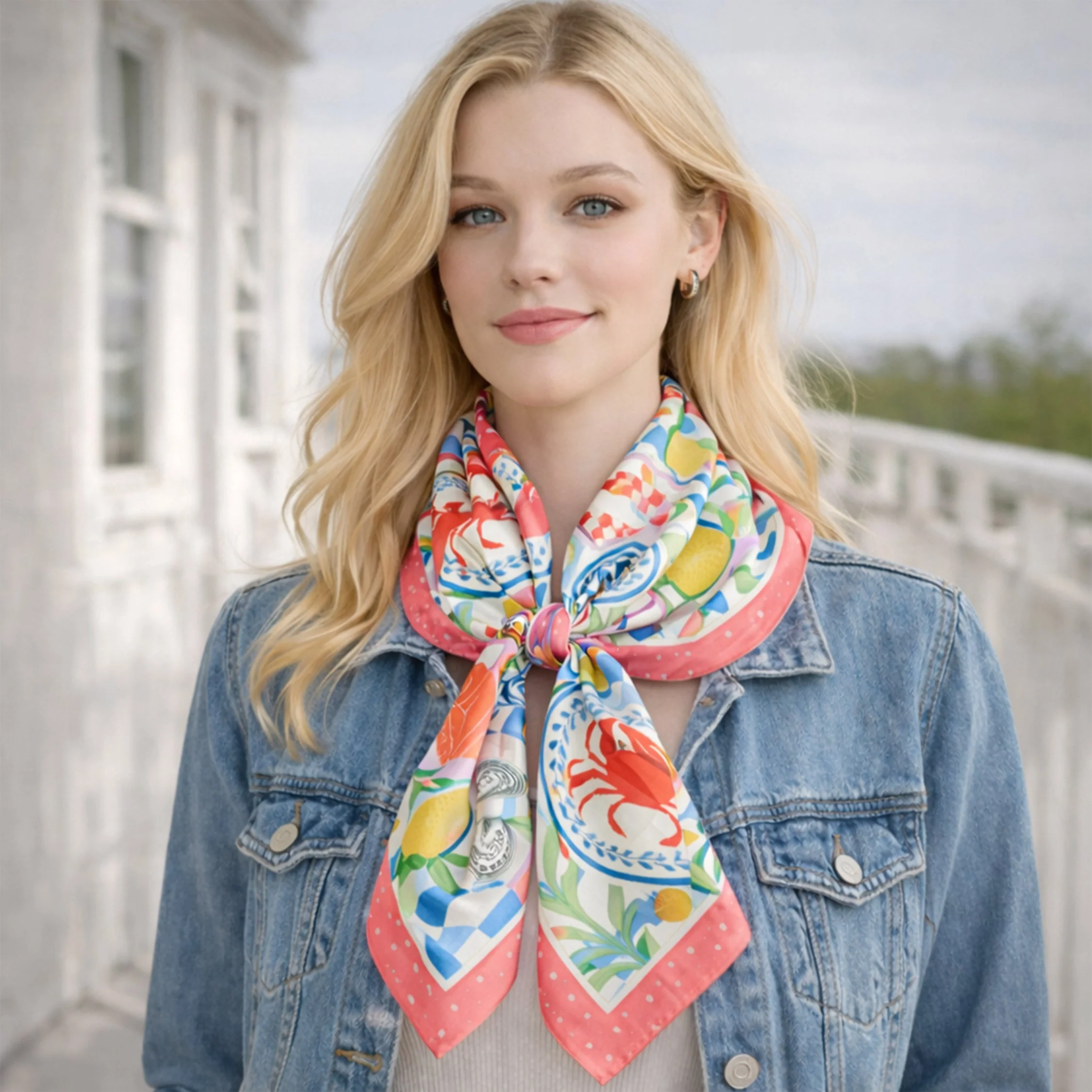 Citrus Print Square Scarf - Image 3