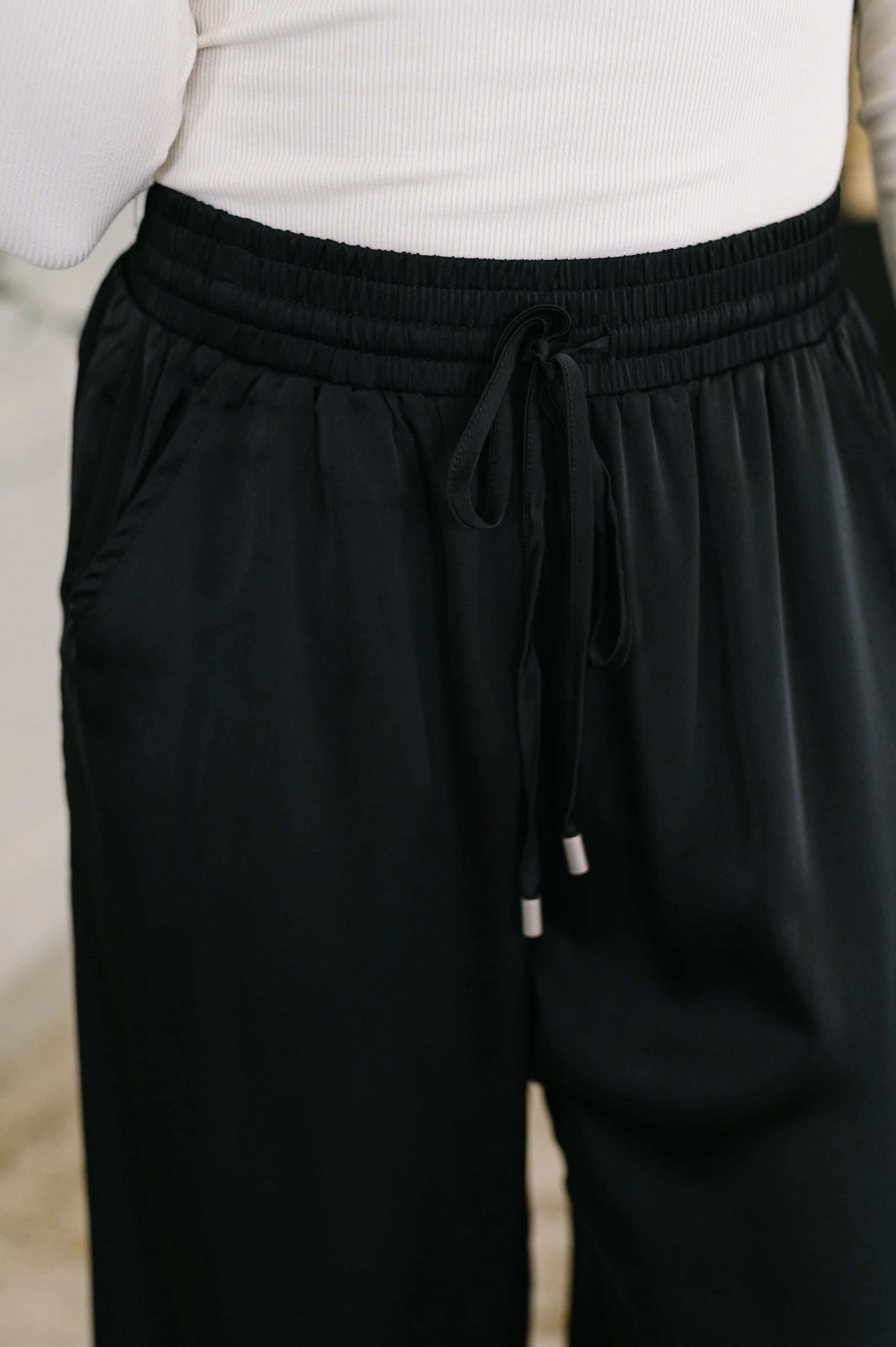City Ease Wide Leg Bottoms in Black - Image 2
