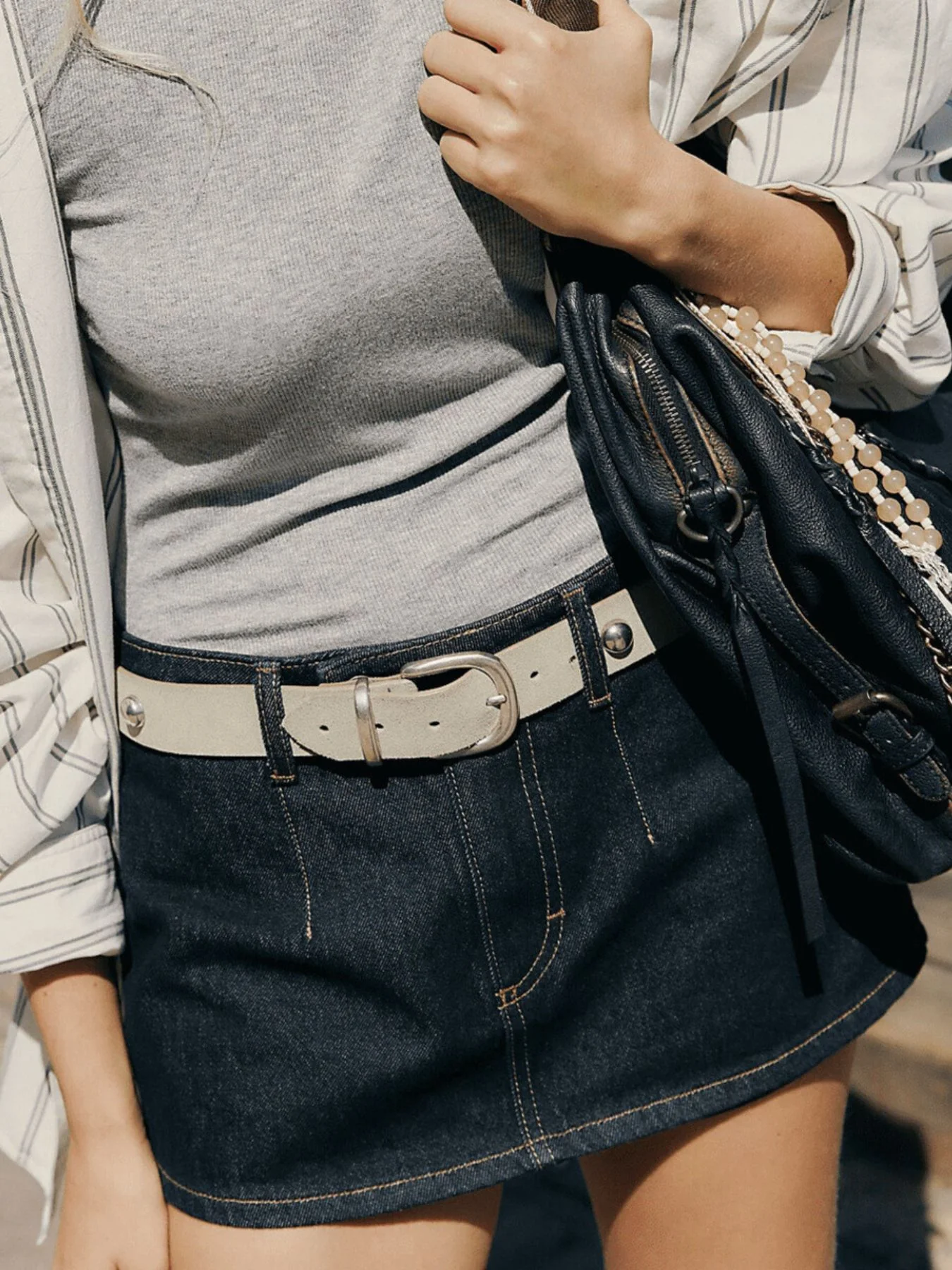 Classic Wash Denim Mini Skort - Image 14