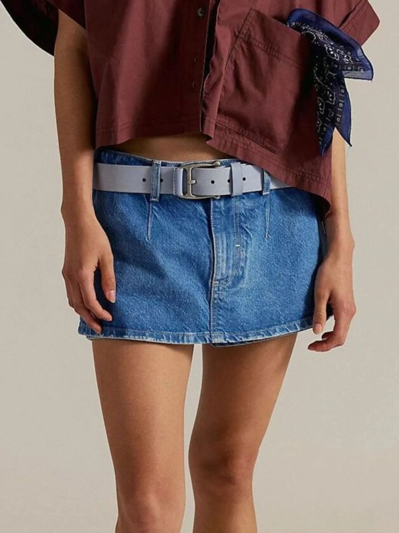 Classic Wash Denim Mini Skort - Image 4