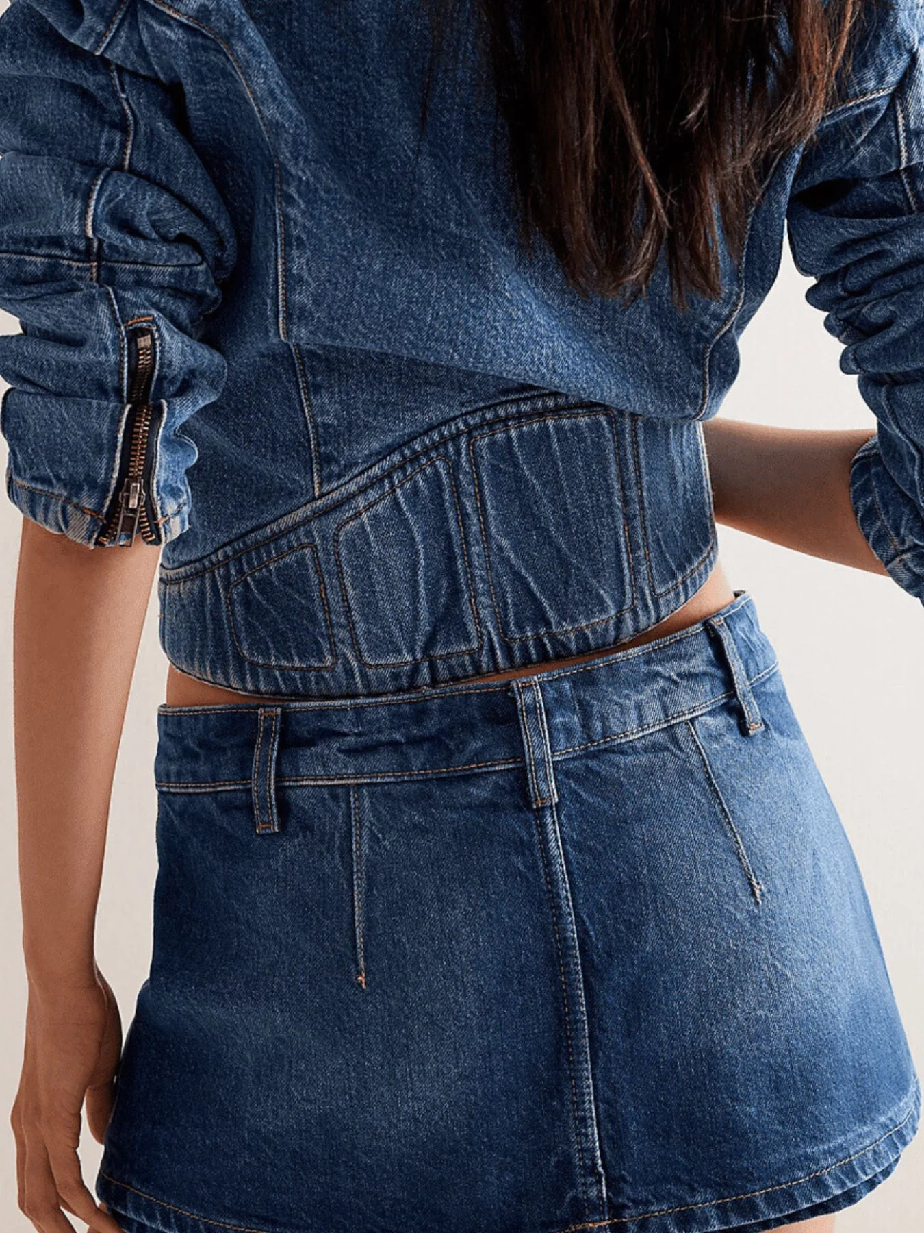 Classic Wash Denim Mini Skort - Image 5