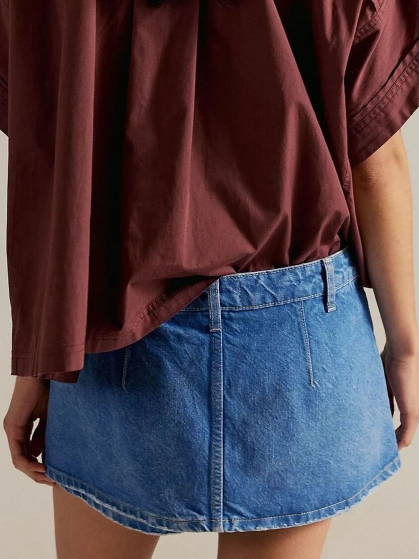 Classic Wash Denim Mini Skort - Image 6