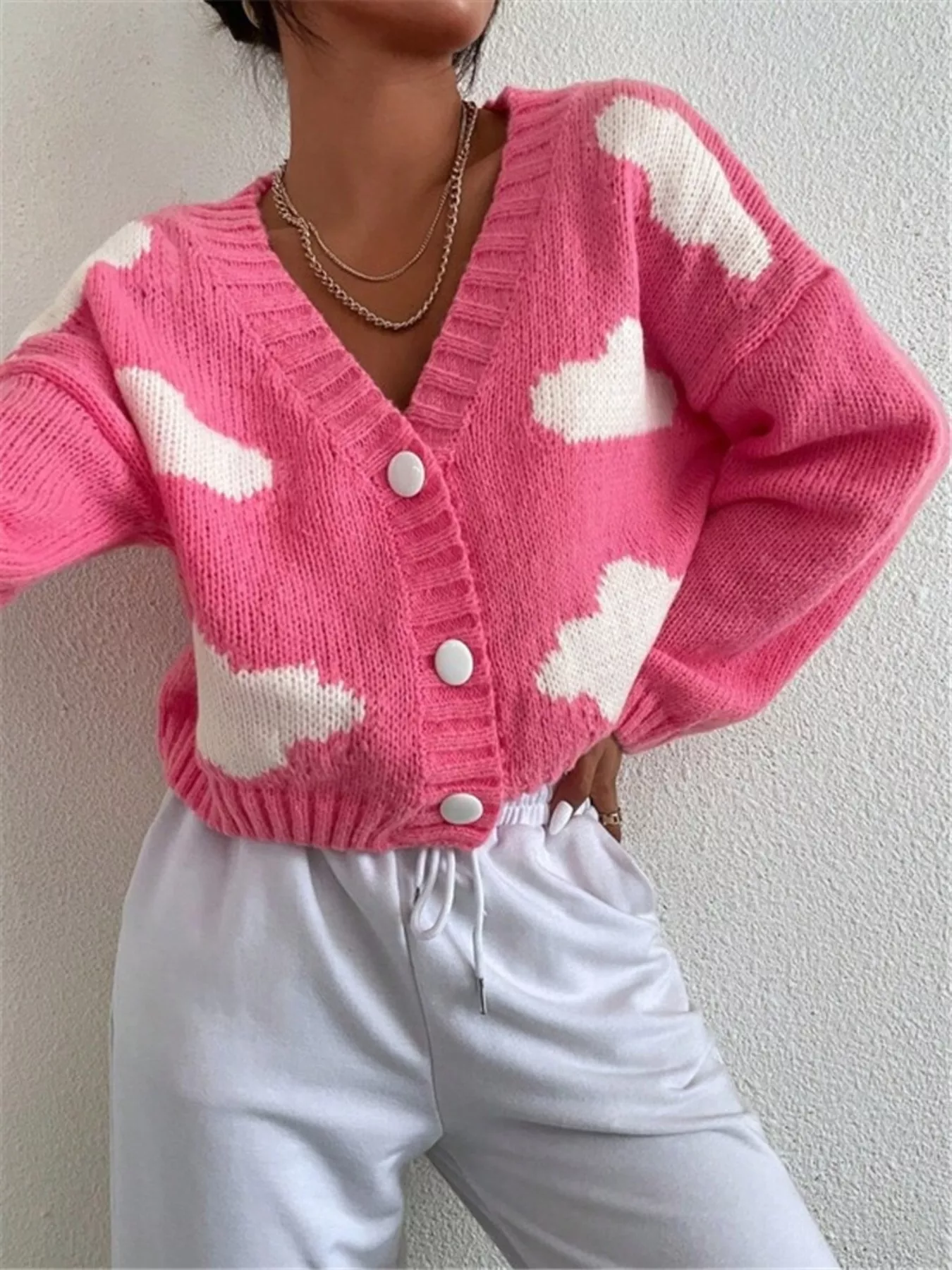 Cloud Button Up Knit Cardigan - Image 2