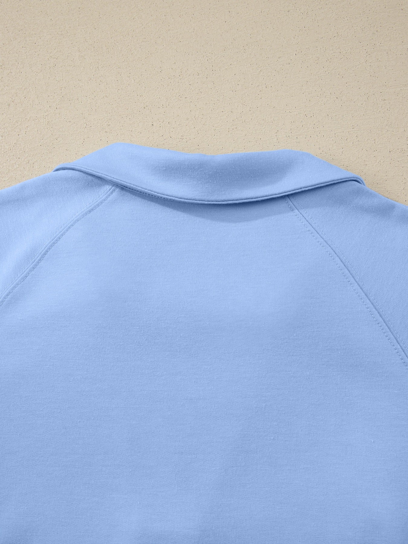 Collared V Neck Tee Drawstring Elastic Waist Shorts 2pcs Outfit - Image 8