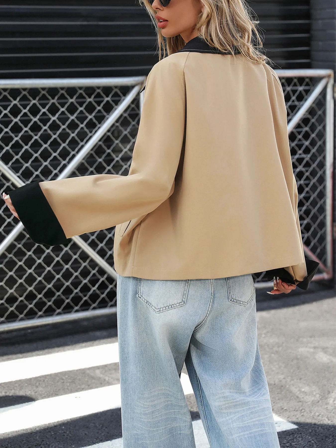 Color Block Button-Up Casual Jacket - Image 6