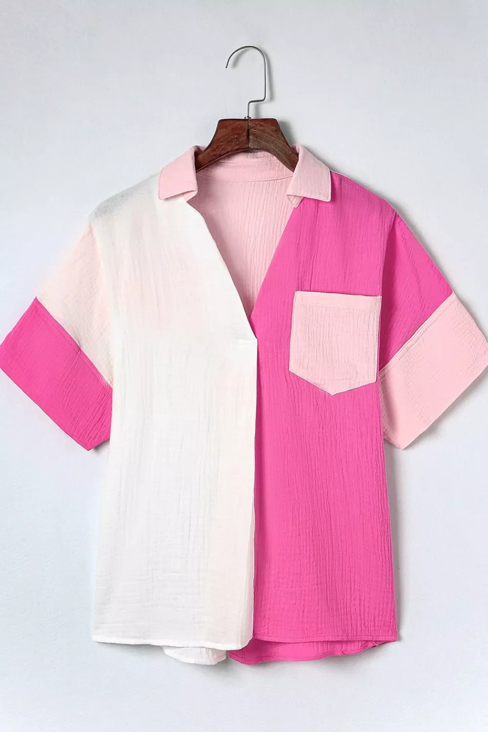 Color Block Casual Button Up Shirt - Image 8