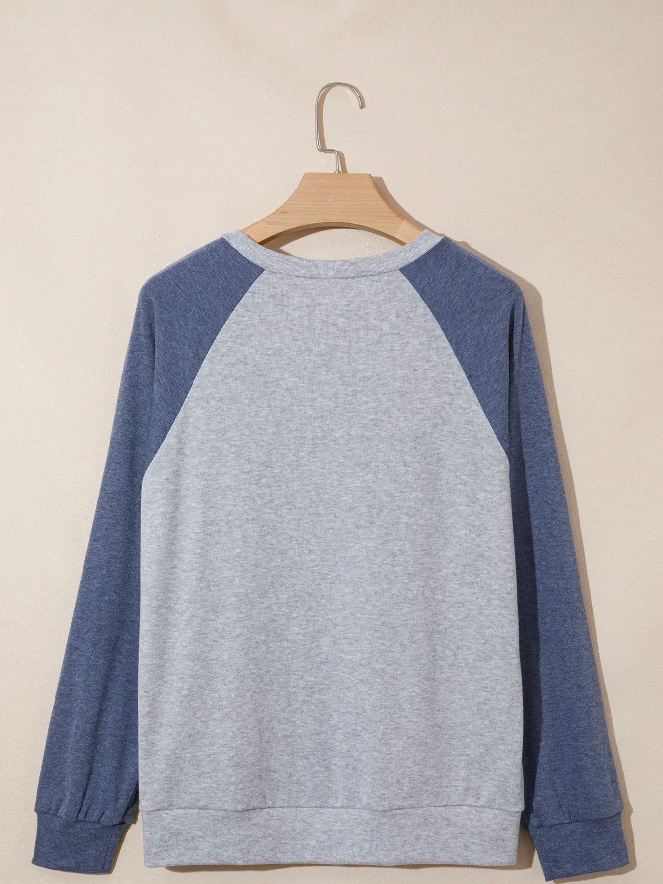 Color Block Flower Embroidered Patch Graphic Raglan Long Sleeve Top - Image 5