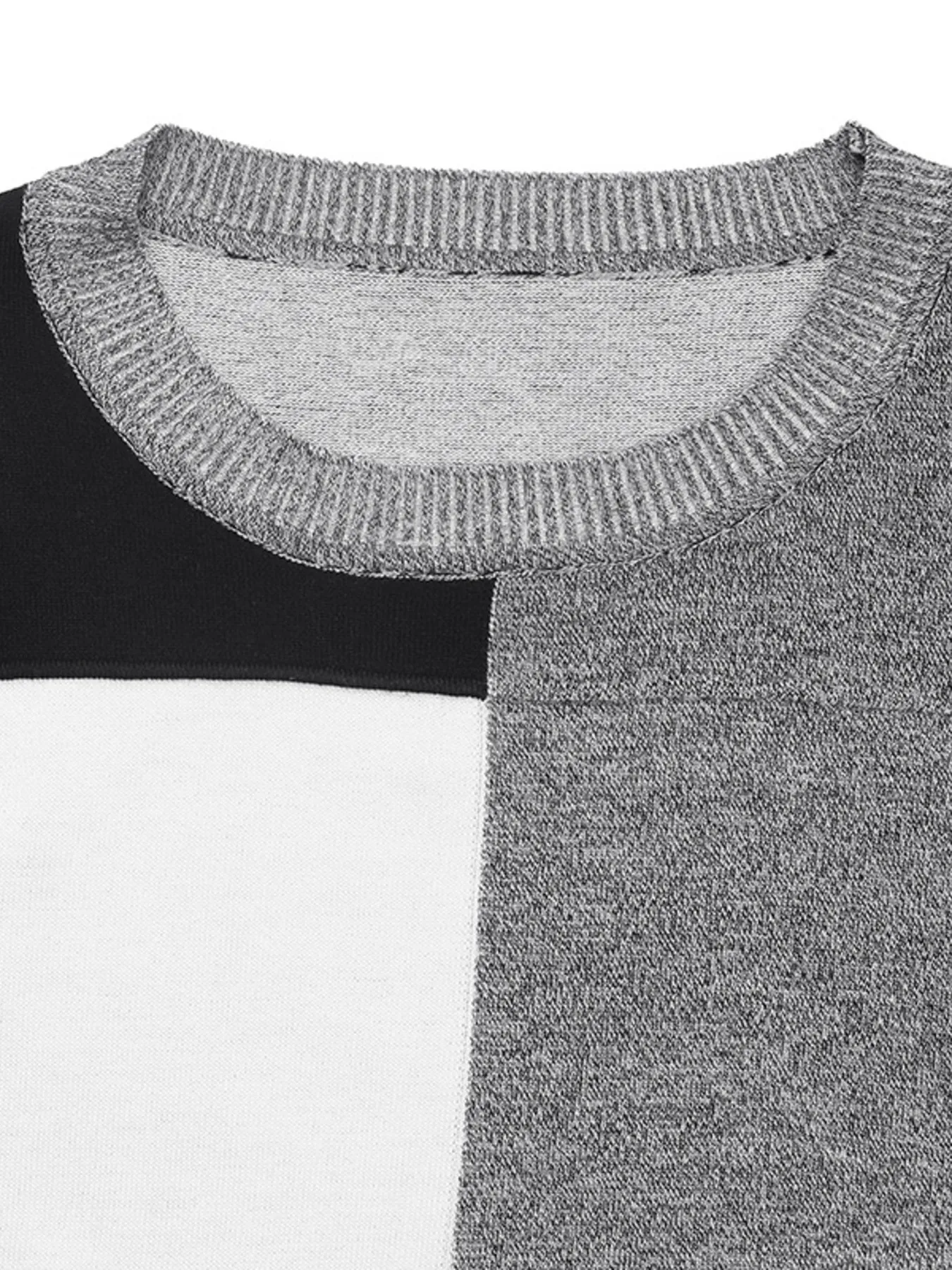 Color Block Knit Long Sleeve Sweater - Image 6