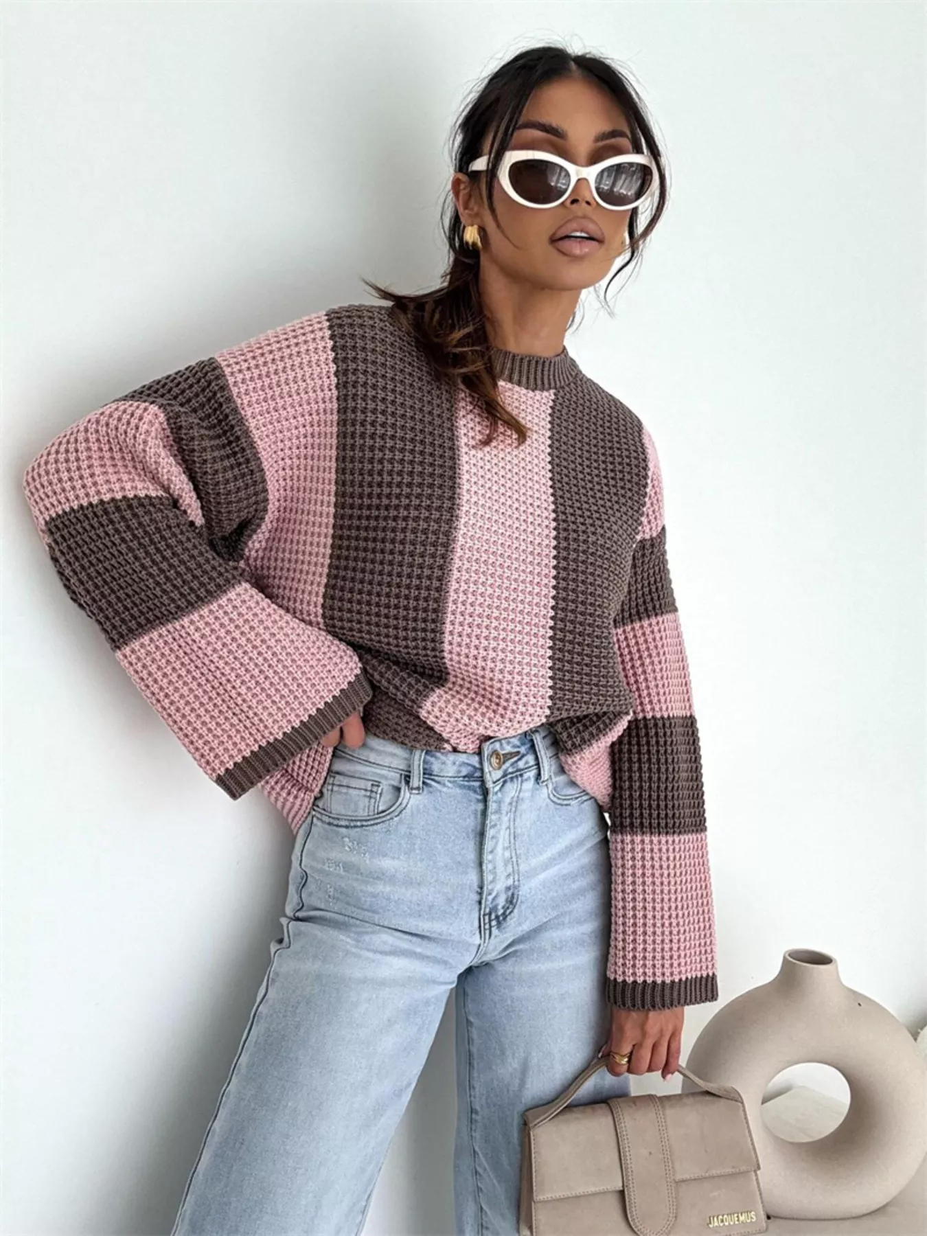 Color Block Long Sleeve Sweater - Image 14