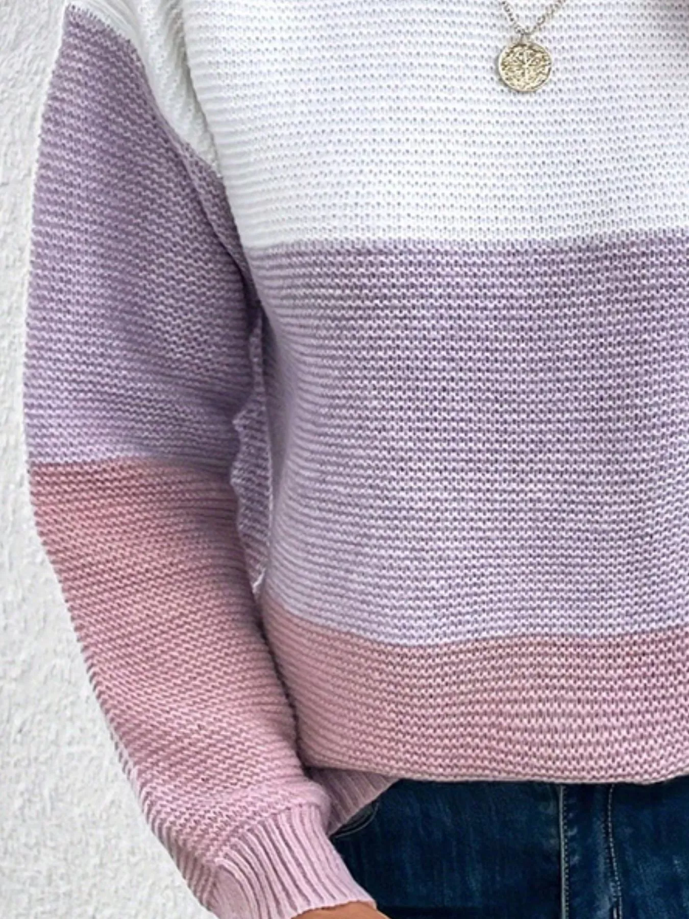Color Block Long Sleeve Sweater - Image 18