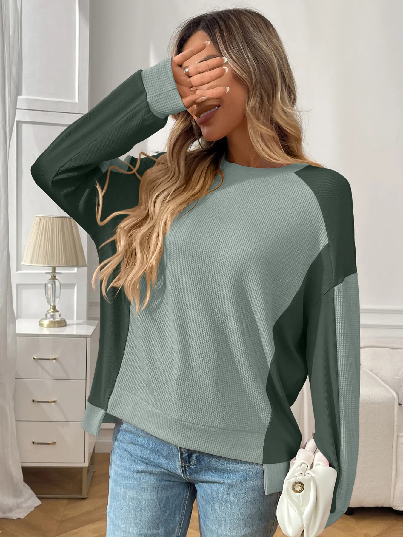 Color Block Long Sleeve Sweatshirt - Image 11