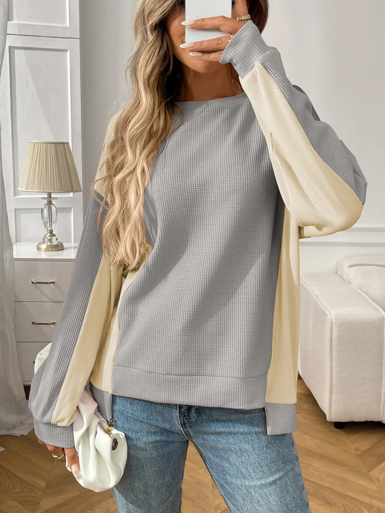 Color Block Long Sleeve Sweatshirt - Image 13