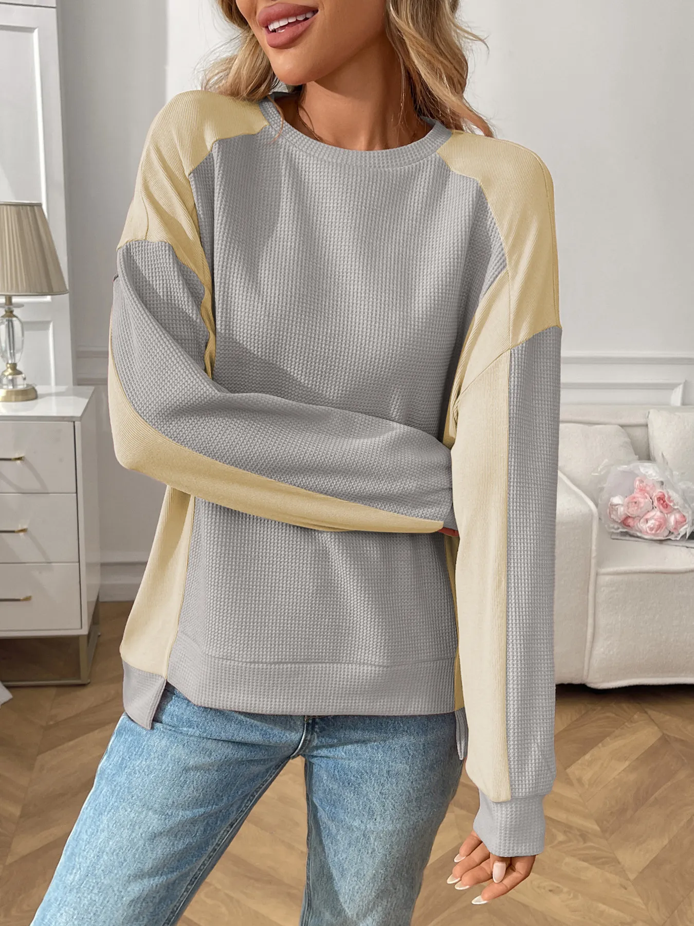 Color Block Long Sleeve Sweatshirt - Image 15